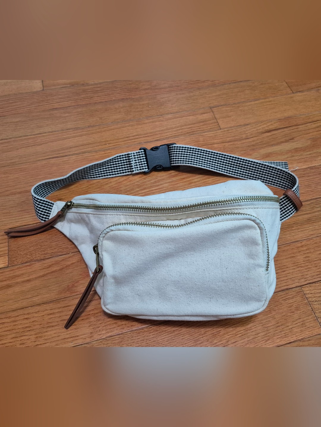 Canvas Waist Pack Belt Bag In Natural